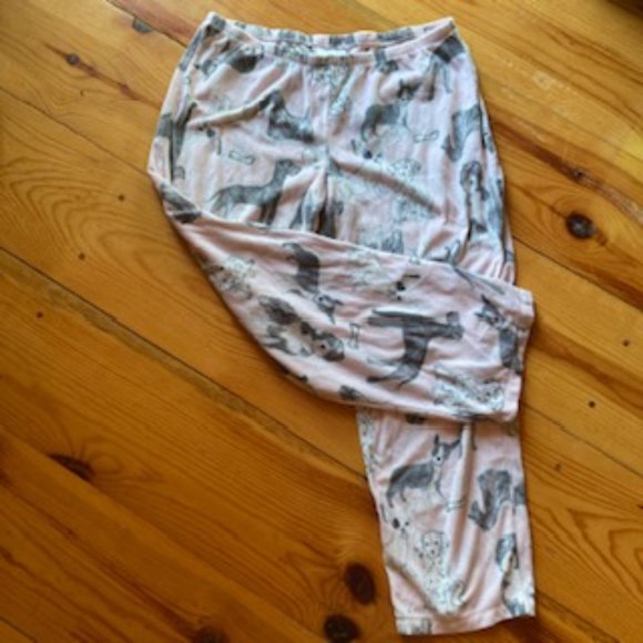 Pink Dog Print Fuzzy PJ pants - Picture 3 of 11